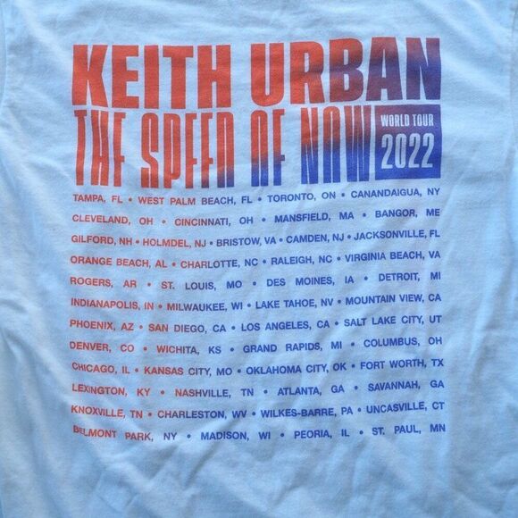 Comfort Colors Keith Urban World Tour 2022 The Speed of Now T-Shirt Unisex M - Picture 5 of 6